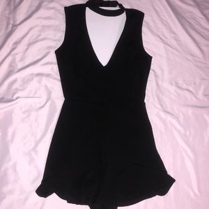 Black V Neck Romper